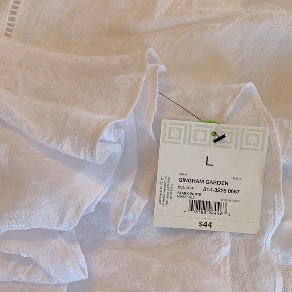 NWT Liz Clayborne Career Ruffle Sleeves White Blouse - Picture 7 of 7